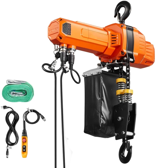 Alt view image 15 of 15 - VEVOR 2200 lbs Electric Chain Hoist, 20 ft Lifting Height, 120V Single Phase Overhead Crane with 15 ft Wired Remote Control, G100 Chain Electric Lift Hoist for Factories, Warehouses, Garages
