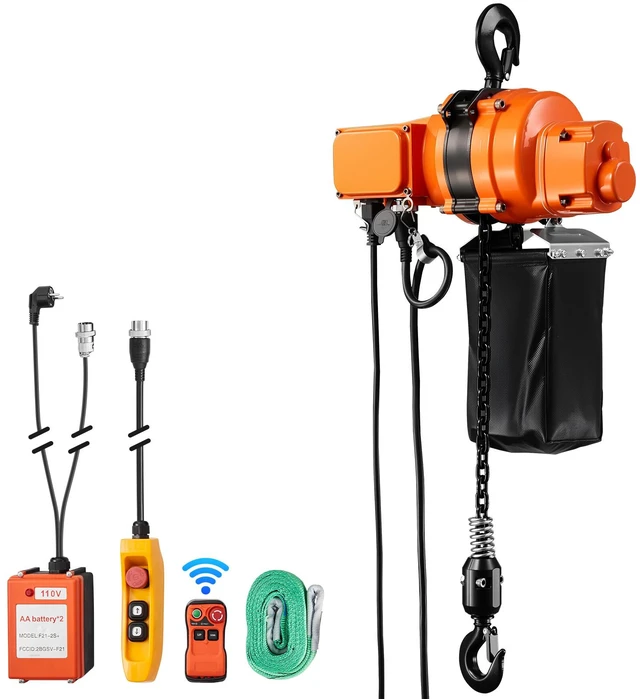 Alt view image 8 of 8 - VEVOR 1100 lbs Electric Chain Hoist, 20 ft Lifting Height, 120V Single Phase Overhead Crane with 328 ft Wireless & 15 ft Wired Remote Control, Power Electric Hoist for Factories, Warehouses, Garages