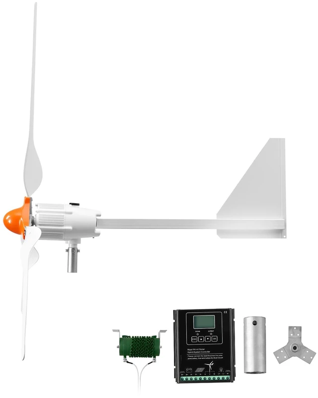 Main image of VEVOR 1500W 24V Wind Turbine Generator, 3-Blade Wind Turbine Kit with Wind/Solar Hybrid Controller, Efficient 3-Phase AC Permanent Wind Power Generator for RV Boat Home Farm (Tower Pole Not Included)