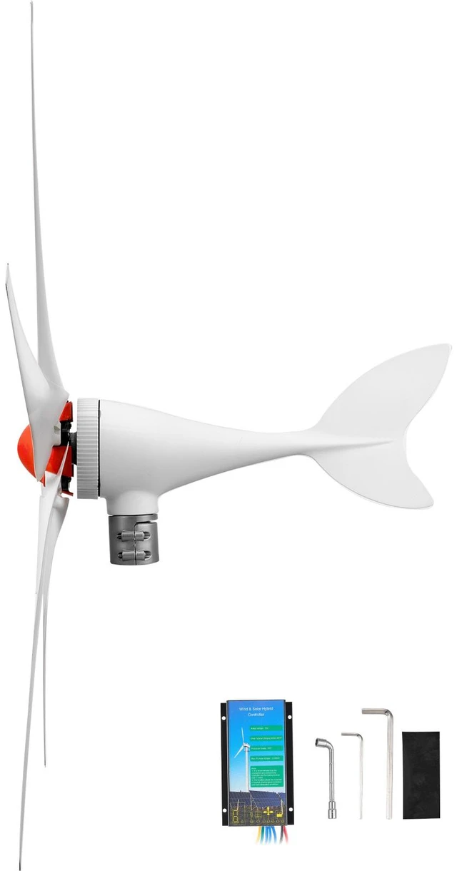 Main image of VEVOR 800W 12V Wind Turbine Generator, 5-Blade Wind Turbine Kit with Wind & Solar Hybrid Controller, Efficient 3-Phase AC Permanent Wind Power Generator for RV Boat Home Farm (Tower Pole Not Included)
