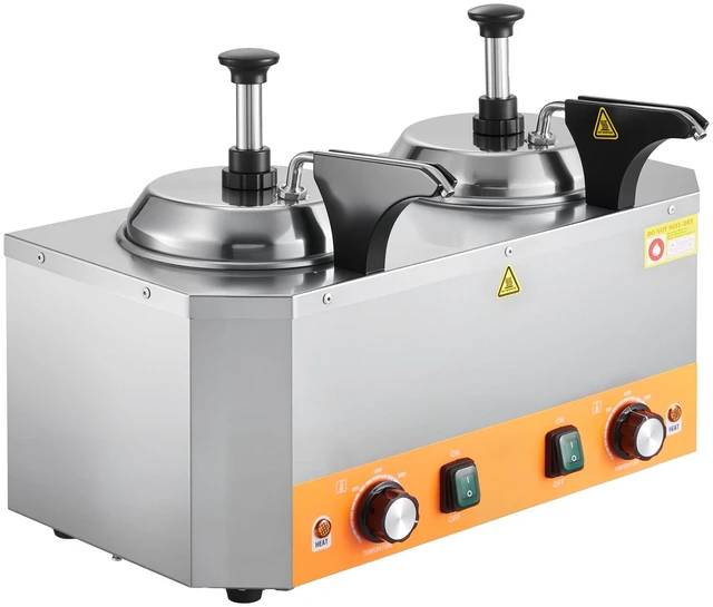 Alt view image 8 of 8 - 2.4x2 L Electric Cheese Dispenser with Pump Commercial Hot Fudge Warmer 86-230