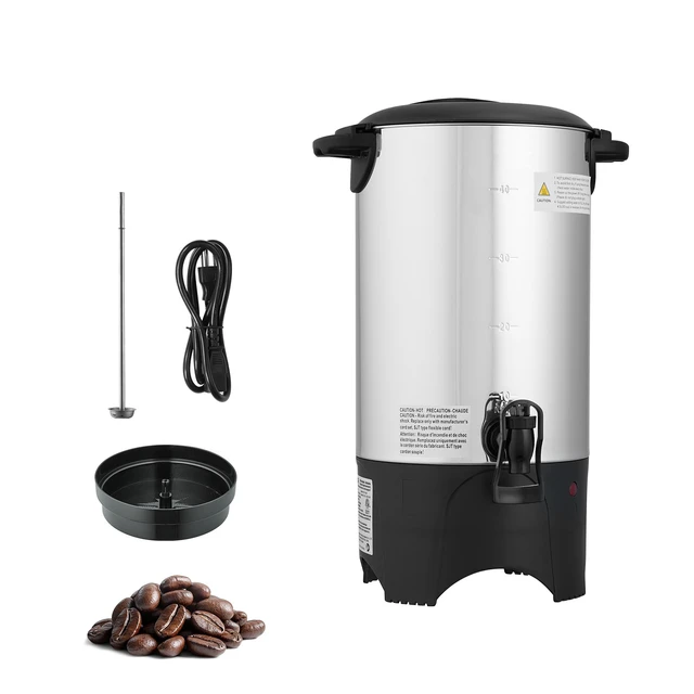 Alt view image 9 of 9 - VEVOR Commercial Coffee Urn, 40 Cup 6 L Hot Beverage Dispenser with Dripless Faucet, Quick-Brewing Commercial Coffee Maker, with Stainless Steel Liner, for Catering, Business, Church & Restaurant
