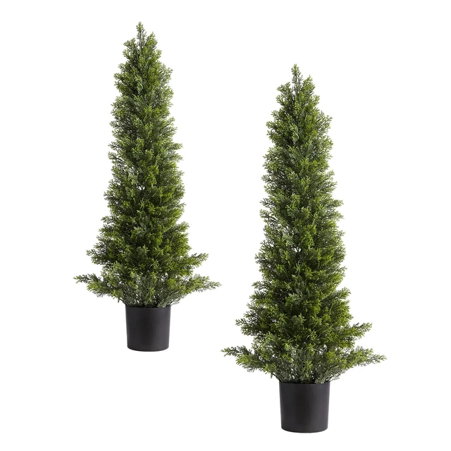 Alt view image 9 of 9 - VEVOR Artificial Topiary Cedar Trees, 36 inch 2 Set Faux Pine Shrubs Plants, Fake Silk Tree Look Real, Easy Assembly for Decor Front Porch Outdoor Patio Garden Balcony Backyard Indoor Office