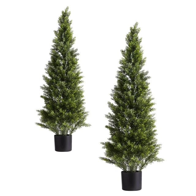 Alt view image 9 of 9 - VEVOR Artificial Topiary Cedar Trees, 48 inch 2 Set Faux Pine Shrubs Plants, Fake Silk Tree Look Real, Easy Assembly for Decor Front Porch Outdoor Patio Garden Balcony Backyard Indoor Office