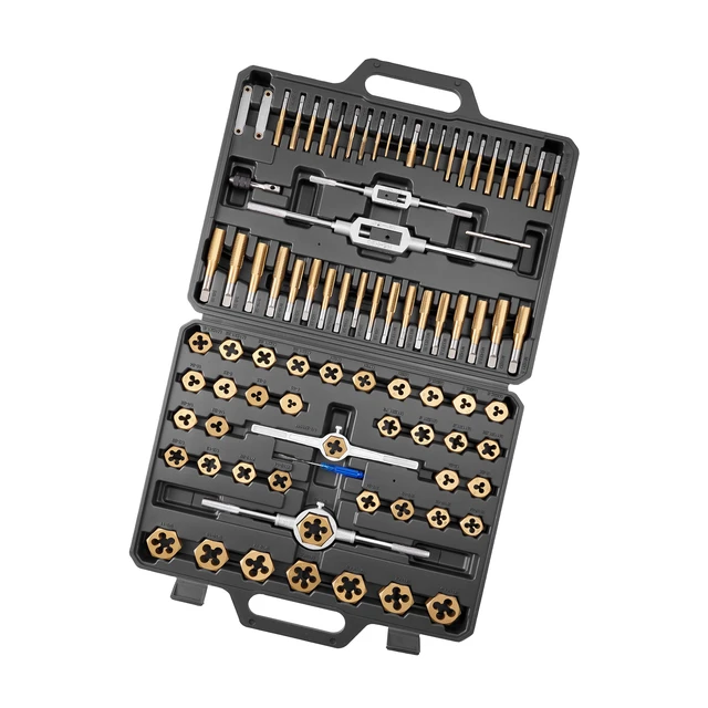 Alt view image 8 of 8 - VEVOR Tap and Die Set, 86-Piece Metric and SAE Sizes M3 to M12, #4 to 5/8", with Coarse and Fine Thread Taps and Dies, Wrench, Carrying Case and Complete Accessories, for Threading and Rethreading