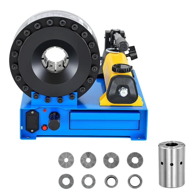 Alt view image 2 of 8 - High Pressure Hydraulic Hose Crimper, Manual Hose Crimping Tool with 8 Dies & 0.24"-1.1" Crimping Range, Suitable for Low & High-Pressure Oil Pipes, Gas/Water/Auto AC Hoses & Cable Joints