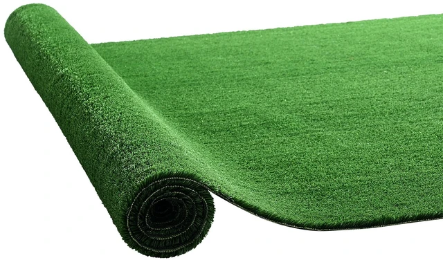 Main image of VEVOR Artificial Grass, 10 x 3 ft Fake Grass Turf Rug, 0.6 in Pile Height Realistic Synthetic Lawn Carpet Roll Mat, Easy Clean Drainage Holes for Patio, Garden, Balcony, Outdoor Indoor Decor, Green