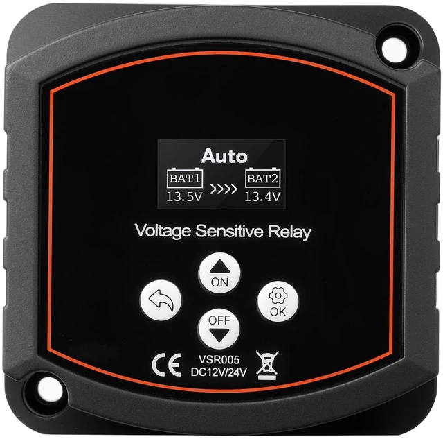 Alt view image 9 of 9 - VEVOR Dual Battery Isolator, 12V 300 Amp, Manual and Automatic VSR Voltage Sensitive Relay with LCD Screen, Smart Battery Isolator for Lithium & Lead-Acid Batteries, for Car Truck RV UTV ATV Boat