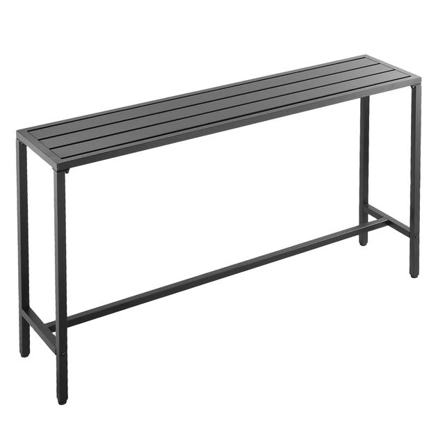 Alt view image 9 of 9 - 63 x 15 in Outdoor Bar Table Waterproof Top Patio Dining Table for Deck Pool