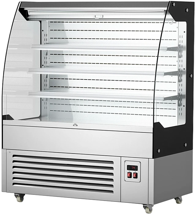 Main image of VEVOR Open Air Merchandiser, 7.5 cu. ft. 3-Tier Shelving Commercial Refrigerator, Grab and Go Fan Cooling Display Cooler, with LED Lighting, Night Curtain, Upright for Restaurants, Stores, Office