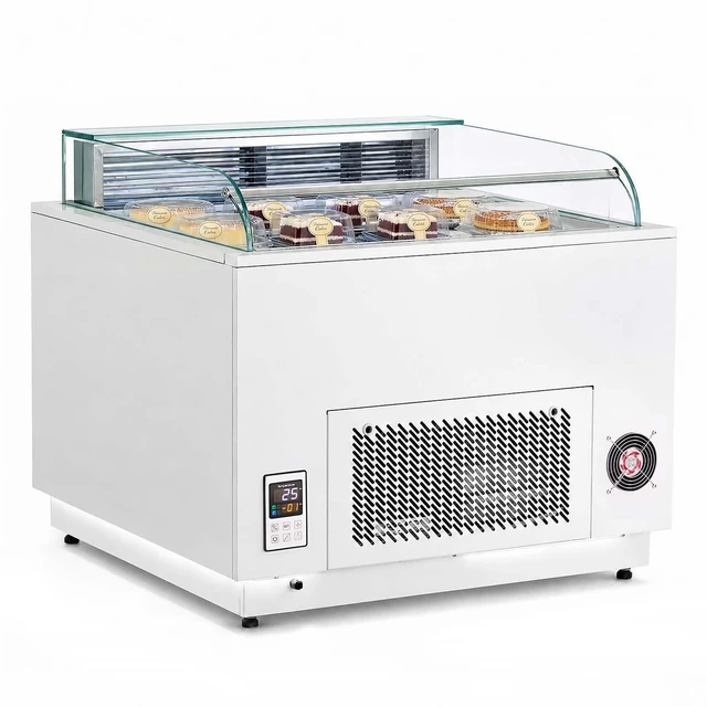 Main image of VEVOR Open Air Merchandiser, 3.1 cu. ft. Shelving Commercial Refrigerator, Grab and Go Fan Cooling Display Cooler, with LED Lighting, Night Curtain, Horizontal for Restaurants, Stores, Office