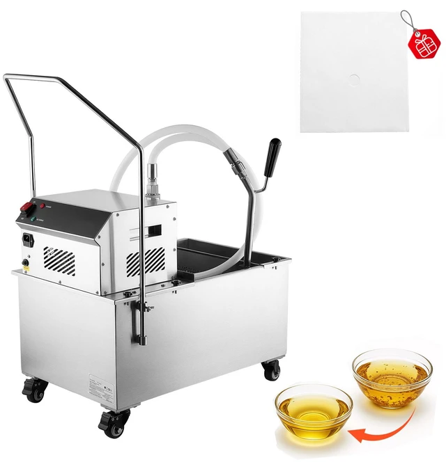 Main image of VEVOR Commercial Mobile Fryer Filter Machine, 55L /14.5Gal Filter Truck Cart, 250W Deep Frying Oil Filtration System, Stainless Steel, 12 L/min Filtering Speed, for Restaurant, Kitchen, Burger Shop
