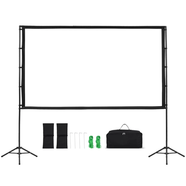 Alt view image 9 of 9 - VEVOR Tripod Projector Screen with 2 Stands 100 Inch 160° Wide Angle 4K HD 16:9