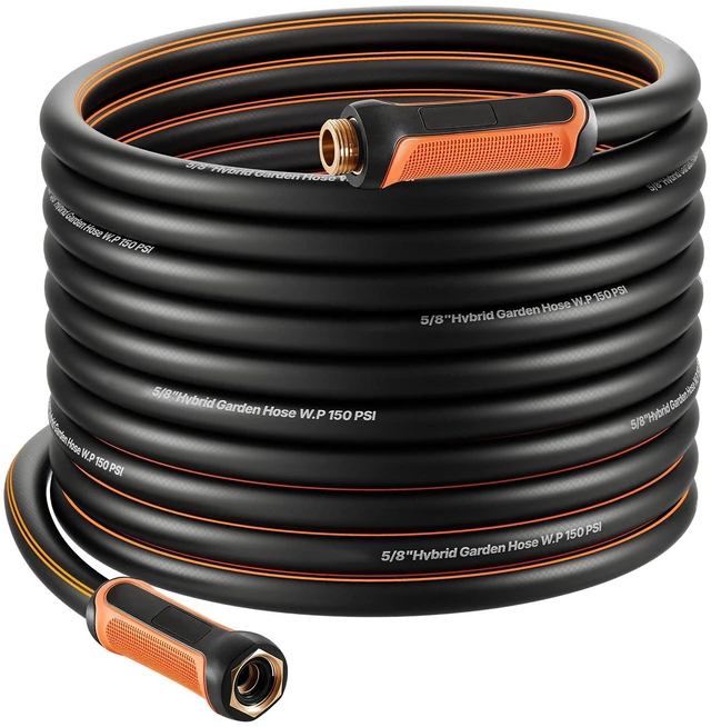 Alt view image 9 of 9 - Garden Hose, 75 ft 5/8" Heavy Duty 4-Layer Rubber Water Hose, 150PSI Working & 600PSI Burst, Flexible & Non-kink Outdoor Waterhose with 3/4" Fitting, Lightweight Hoses for Gardening Cleaning