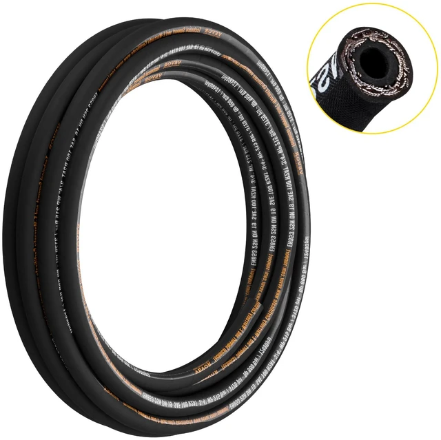 Main image of VEVOR Hydraulic Hose 3/4 inch x 50 ft, Coiled Hydraulic Hose 3120 PSI, Rubber Hydraulic Hose with 2 High-Tensile Steel Wire Braid, Bulk Hydraulic Hose -20 to 140, Hydraulic Oil Flexible Hose