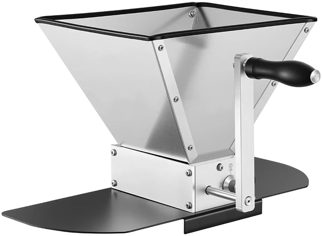 Alt view image 15 of 15 - VEVOR Manual Grain Mill, Homebrew Malt Grinder, Adjustable Barley Mill Crusher for Wheat Beer Brewing - with 2 Stainless Steel Rollers, 1.06 Gallon Hopper & Metal Base Plate
