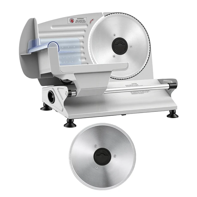Alt view image 8 of 8 - VEVOR Meat Slicer, 7.5" Electric Deli Slicer with 2 SUS420 Blades & 0-0.6" Adjustable Thickness, 200W Home Food-Slicer for Frozen Meat, Ham, Baguett, Steak, UL Approved