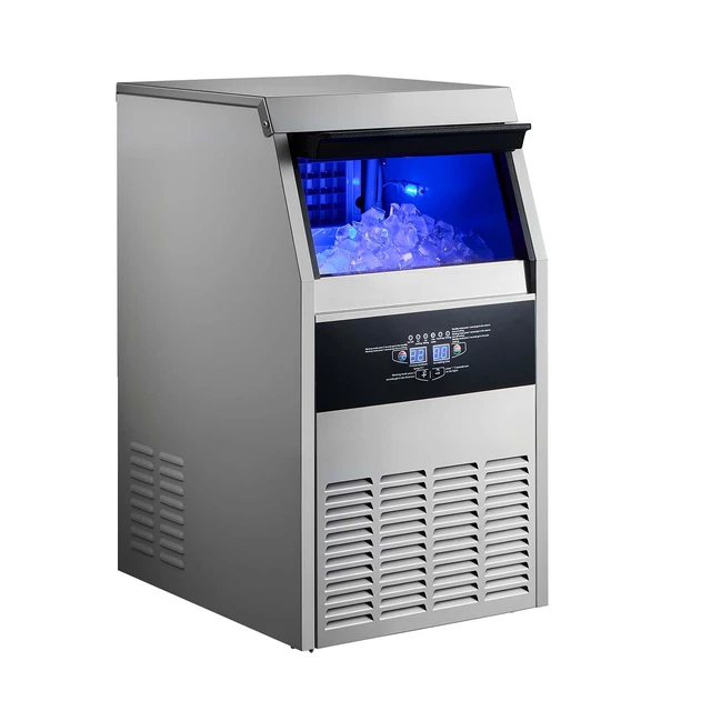 Alt view image 8 of 8 - VEVOR Commercial Ice Maker Machine, 160 lbs/24h with 30 lbs Storage Capacity, Built-in/Freestanding/Under Counter, Stainless Steel Ice Maker with LED Display & Self-Cleaning, for Home Bar Restaurant
