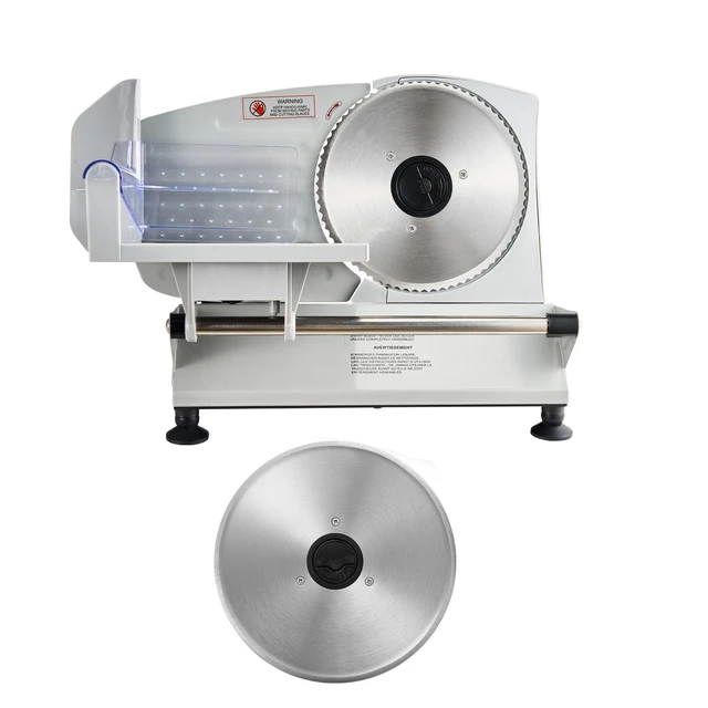 Alt view image 8 of 8 - VEVOR Meat Slicer, 6.7 inch 150W Electric Deli Slicer Machine with two SUS420 Blades, 0-0.6 inch Adjustable Thickness, ETL Certified Home Food-Slicer for Meat, Ham, Baguett, Steak, ETL Approved