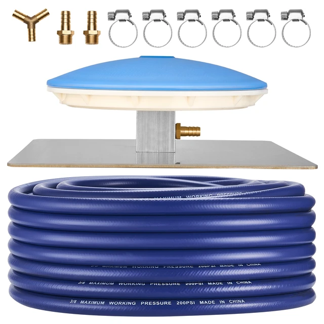Alt view image 2 of 2 - Vevor Pond Aerator Air Diffuser & 3/8 in Self Sinking Aeration Hose Kit, 8in Silicone Lake Aeration Diffuser with 100ft Flexible Pond Aerator Hose Kit for Ponds Lakes Water Gardens