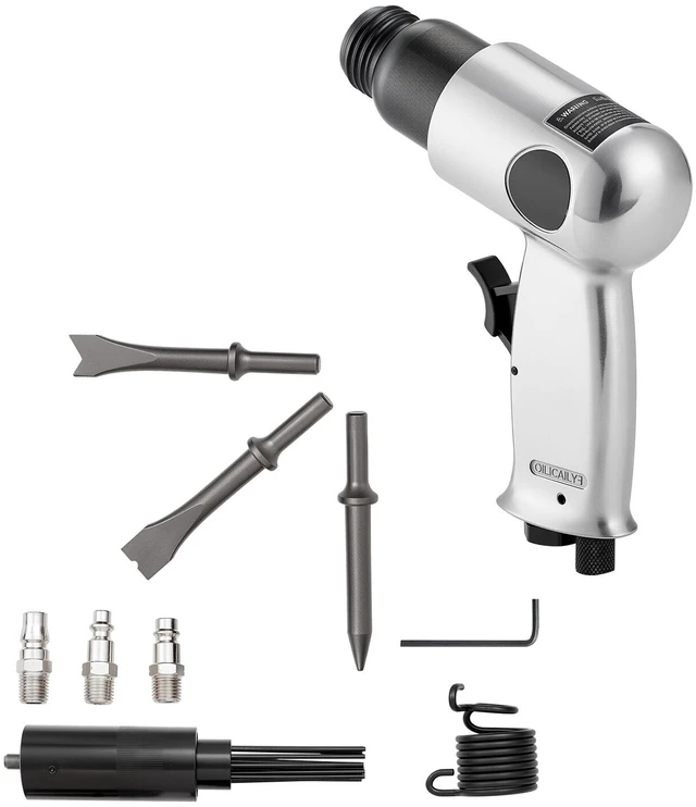 Alt view image 9 of 9 - VEVOR Air Hammer 4500BPM Pneumatic Hammer with Air Needle Scaler & 4 Chisels