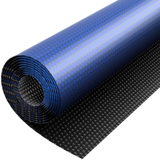 Alt view image 9 of 9 - Solar Pool Cover, 32 x 16 ft Pool Bubble Cover, 16 Mil Pools Solar Blanket with Dual Heat-Locking Air Layer for Pools, Daytime Heat Absorption, Nighttime Heat Retention, Blue & Black, Cuttable