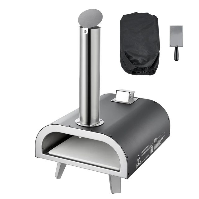 Alt view image 15 of 15 - Outdoor Pizza Oven, 12 Inch Wood Fired Pizza Ovens, Pellet Pizza-Stove with Thermometer, Portable Pizza-Maker for Outside Backyard Patio Camping, Pizza-Stone, Carry Bag, Shovel, Black