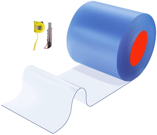 Alt view image 2 of 2 - VEVOR Clear PVC Strip Curtain, 101 ft Length x 12 in Width, Plastic Door Strip Bulk Roll, Walk in Freezer Cooler Curtain Strips for Doorways of Supermarket, Garage, Warehouse, Barn, Pet Animal House