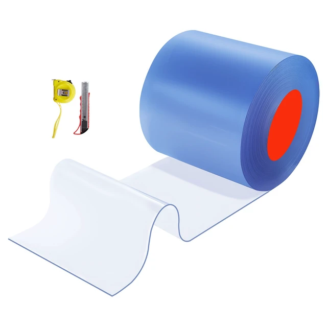 Alt view image 2 of 2 - VEVOR Clear PVC Strip Curtain, 101 ft Length x 12 in Width, Thermal Insulating Plastic Door Strip Bulk Roll, Walk in Freezer Cooler Curtain Strips for Doorways of Supermarket, Garage, Warehouse