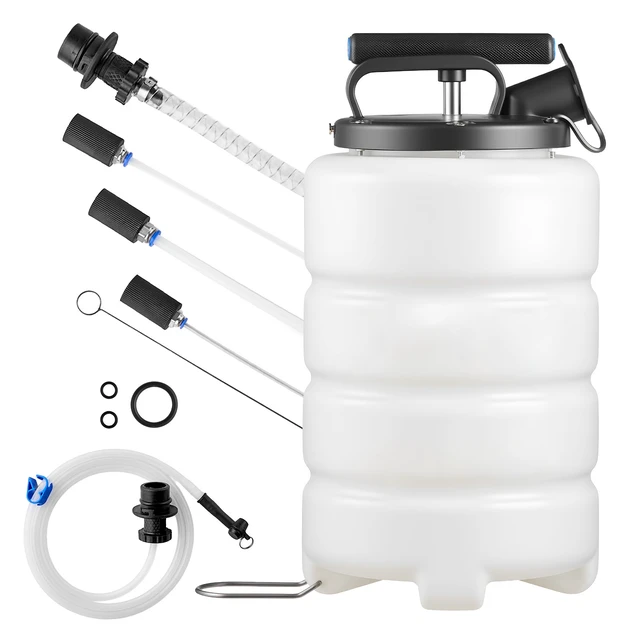 Alt view image 8 of 8 - VEVOR Fluid Extractor, 9.5 L Capacity, Manual Vacuum Oil Extractor Pump with 59 in Long Horse & Three 47 in Extension Tubes, Oil Change Pump with HDPE Tank for Cars, Lawn Mowers, Boats, Motorcycles