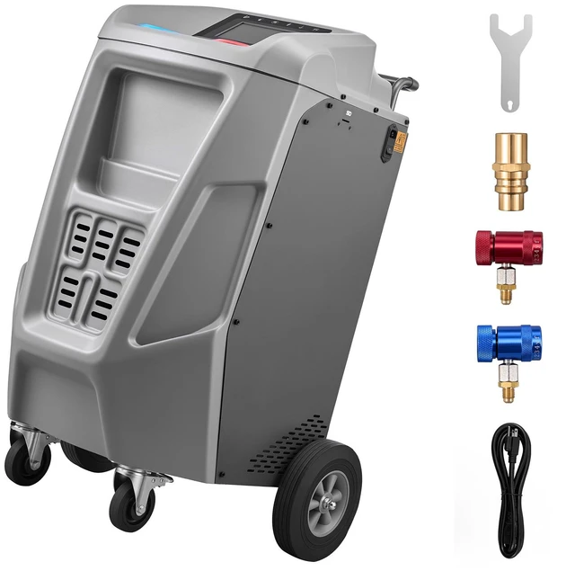 Alt view image 8 of 8 - VEVOR Fully Automatic Refrigerant Recovery Machine for 1234yf, 98.5% Accuracy, 7-Inch Touch Screen, AC Recovery, Vacuum, and Recharging Machine for Standard and High Voltage Automotive A/C Systems
