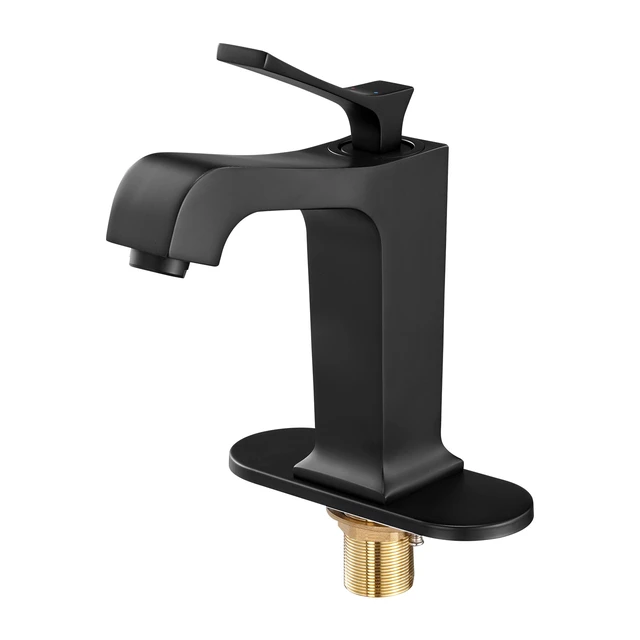 Alt view image 9 of 9 - VEVOR Single Handle Sink Faucet Matte Black Finish Faucet Kitchen Sink