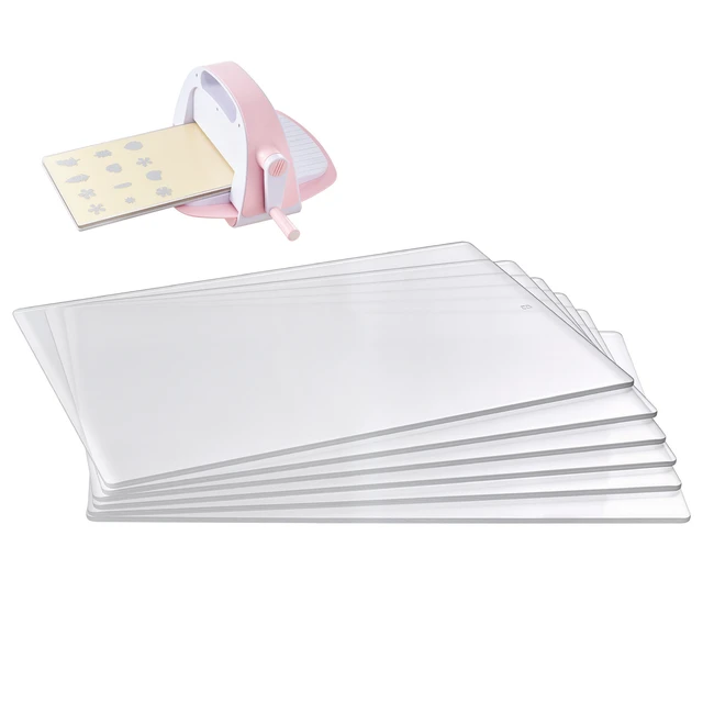 Alt view image 8 of 8 - VEVOR Cutting Plates, 6 Pcs, 12.13 x 8.5 x 0.12 in, Clear Polycarbonate Material, Die Cut Pads Compatible with VEVOR Die Cutting and Embossing Machine KM-1885, for Scrapbooking and Card Making
