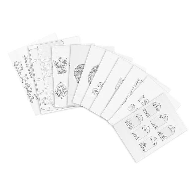 Alt view image 8 of 8 - VEVOR Cutting Dies, 10 Pieces Metal Die Cuts, Compatible with VEVOR Die Cutting and Embossing Machine, Letters, Numbers, Tree Patterns, Cut Dies for Scrapbooking, Card Making, DIY Paper Crafting