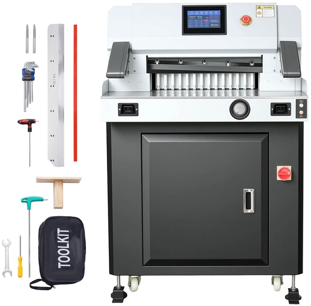 Main image of VEVOR Electric Paper Cutter, 1100W Heavy Duty Paper Cutter Machine With 20.28 in Cutting Width, 3.15 in Cutting Thickness, Electric Guillotine Trimmer with Casters and 7 in Touchscreen, for Print Shop