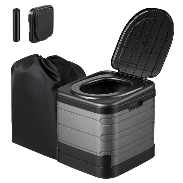 Alt view image 8 of 8 - VEVOR Portable Toilet, 330 lbs Load Capacity, Folding Camping Toilet for Adults, Outdoor Travel Potty with Carry Bag, Trash Bags, Suitable for Home Use, RV Travel, Camping, Hiking, Boating, Car, Trips