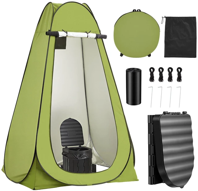 Main image of VEVOR Portable Toilet Kit, 330 lbs Load Capacity, Folding Camping Toilet with Pop-Up Privacy Tent, Outdoor Travel Potty for Adults with Carry Bags, Trash Bags, Suitable for RV Travel, Camping, Hiking