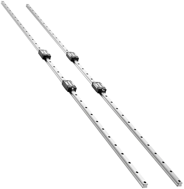 Alt view image 9 of 9 - Linear Rail Guide Kit, HGR20, 2Pcs 2000 mm (78.74 inch) Linear Motion Rails and 4Pcs Bearing Slide Blocks, Anti Rust and High Precision Kit, for DIY, CNC Routers, Lathes, Mills, 3D Printers