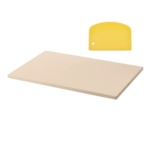 Alt view image 16 of 16 - Pizza Stone, 20 x 14 x 0.67 in Rectangular Pizza Stone, Extra Large Baking-Stone with Scraper, 1450 Heat-Resistant Cordierite, for Oven, BBQ Griller, Baking Bread & Pizza