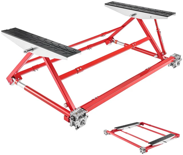 Main image of VEVOR Portable Car Lift, 4400 lbs Capacity, Heavy Duty Steel Quick Lift with 23" Max Height, Adjustable Width and Wheels, Manual Lifting for Cars, Compact SUVs, Mini Trucks, Home Garage or Shop Use