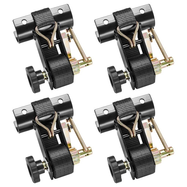 Alt view image 9 of 9 - Ladder Rack Ratchet Straps, 1.87-2 in Black Round Tube Mount, 1.5 in Wide x 7.4 ft Long Black Ladder Rack Straps with Double J-Hooks, 500 lbs Load Heavy Duty, Cargo Buckle Lock Strap (4 Pack)