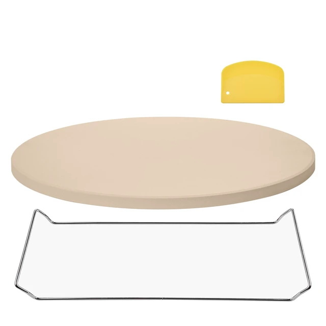 Alt view image 10 of 10 - VEVOR Pizza Stone, 16 in Round Pizza Stone, 0.67" Thick Extra Large Baking-Stone with Rack Stand, 1450 Heat-Resistant Cooking Stones, for Kitchen Oven, Baking Pizzas, BBQ Grill