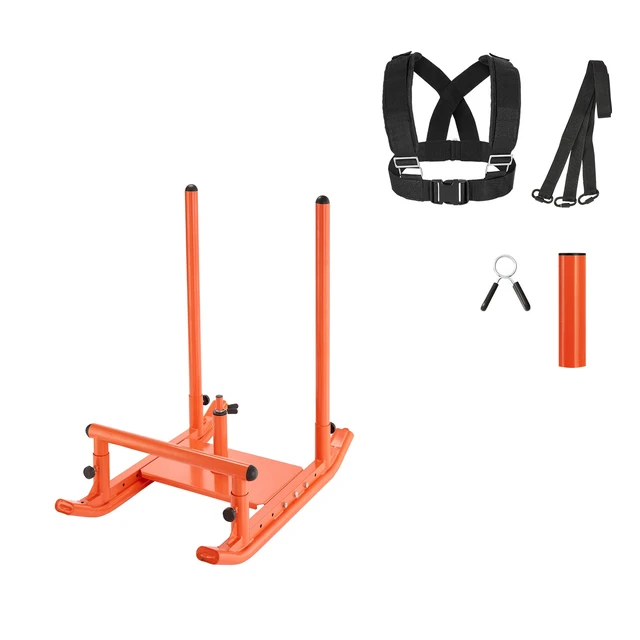 Alt view image 2 of 2 - VEVOR Weight Sled, Steel Power Sled, Fitness Strength Training Sleds for Athletic Exercise Speed Improvement, Workout Fitness Equipment with Handle, Compatible with 1/2 in Weight Plates, Orange