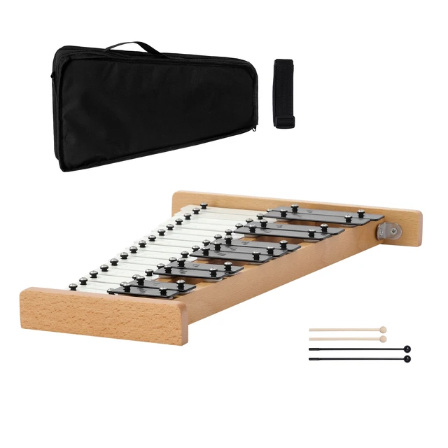 Alt view image 9 of 9 - VEVOR Glockenspiel Xylophone 27 Notes Percussion Instrument with Metal Keys