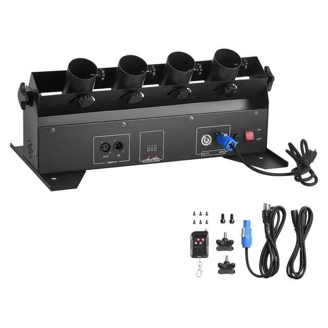 Alt view image 9 of 9 - Electric Confetti Cannon Machine, High Output 4-Shot Confetti Launcher, DMX512, Manual & Remote Control, Portable Confe-tti Shooter for Wedding Christmas DJ Party Event Show Stage Nightclub