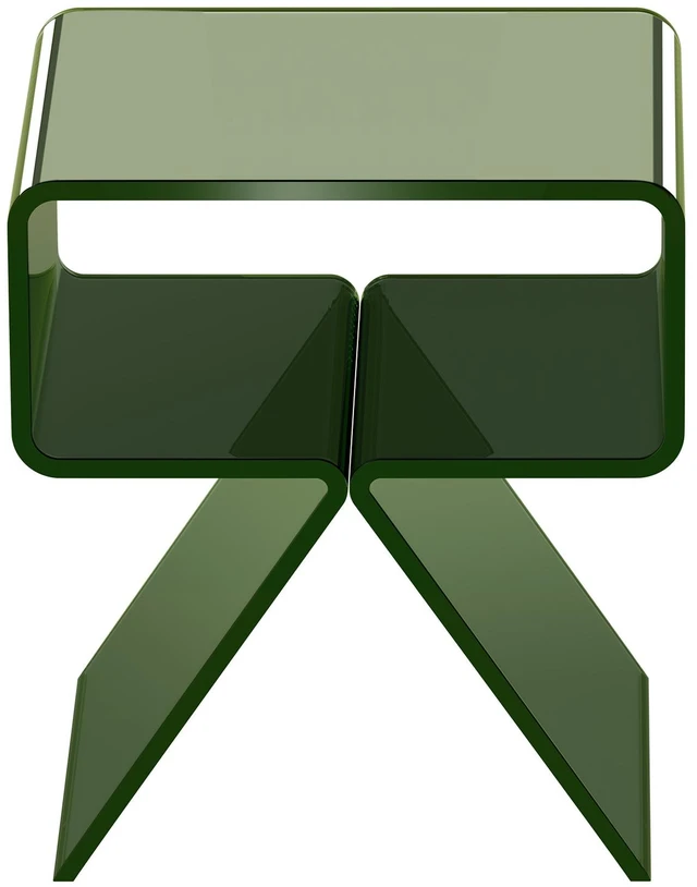 Alt view image 2 of 2 - VEVOR Acrylic Nightstand Side Table, Modern Clear Bedside Table with Storage Shelf, Transparent Small End Desk for Living Room, Bedroom, Home Decor, No Assembly Needed, 11.8 x 15.4 x 17 in (Green)