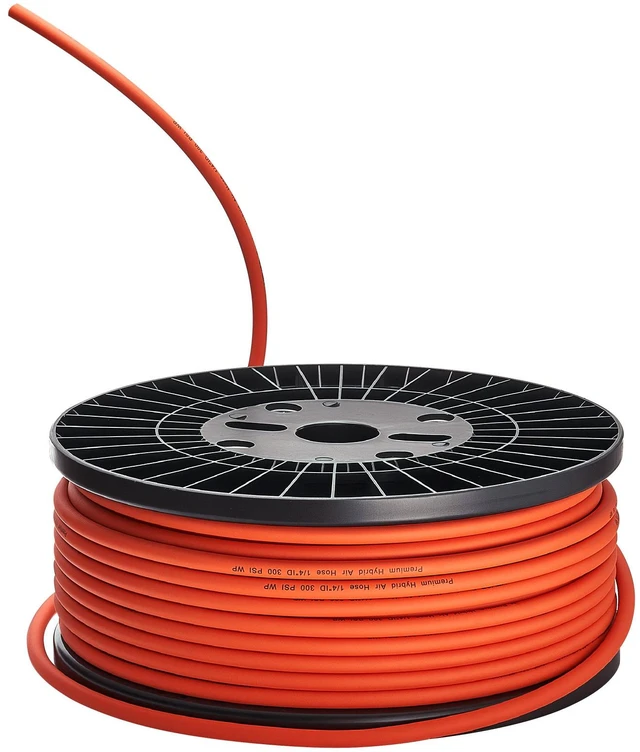 Alt view image 9 of 9 - VEVOR Air Hose, 3/8'' x 250ft Hybrid Air Hose, Lightweight, Kink Resistant, Pneumatic Hoses with Three-Layer Hybrid Material for Auto, Home & Building, 300 PSI, All-Weather Flexibility, Orange