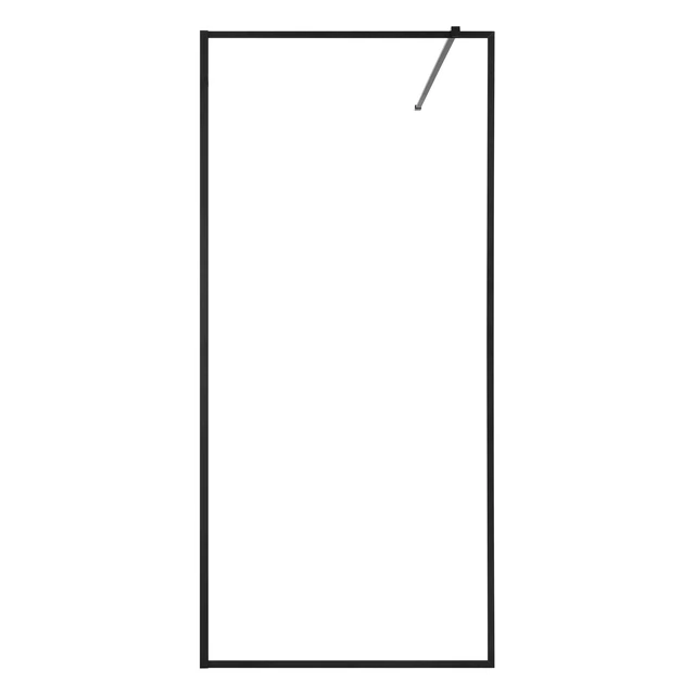 Alt view image 2 of 2 - Vevor Fixed Glass Shower Panel, 34 x 73.6 in Full-Framed Fixed Shower Screen, 5/16 in Thick Clear Tempered Glass Door with Bottom Seal Strip and Hardware, Easy to Clean, for Bathroom, Matte Black
