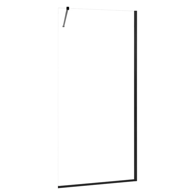 Alt view image 2 of 2 - Vevor Fixed Glass Shower Panel, 34 x 73.6 in Semi-Framed Fixed Shower Screen, 5/16 in Thick Clear Tempered Glass Door with Bottom Seal Strip and Hardware, Easy to Clean, for Bathroom, Matte Black