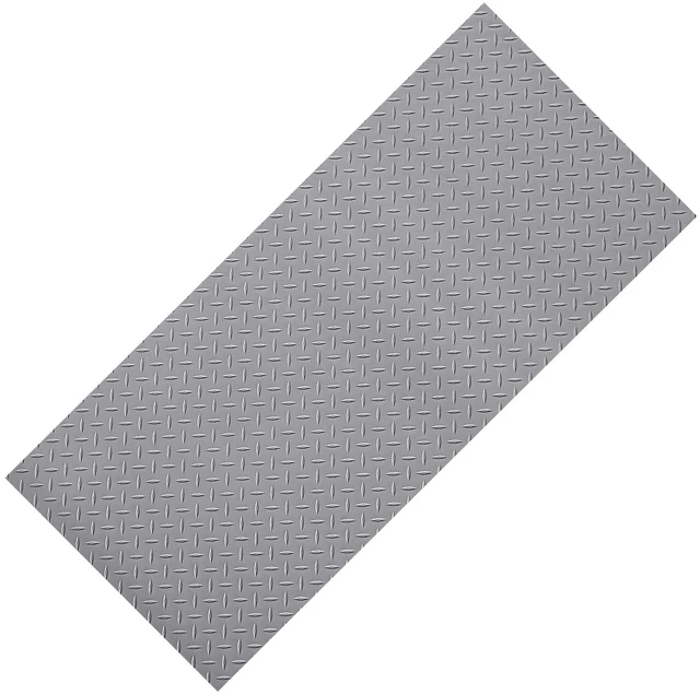 Alt view image 9 of 9 - Garage Floor Roll, 7.5 x 17 ft Garage Flooring Mat, 2.2 mm Thickened PVC Diamond Plate Floor Protector Mat with Double-sided Tape, Non-Slip, Easy to Clean for Warehouse, Gyms,Silver Gray